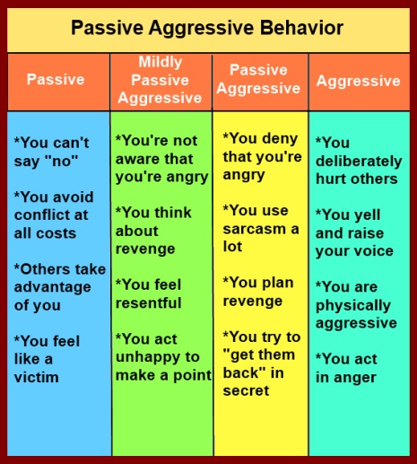 example of passive aggressive behavior type